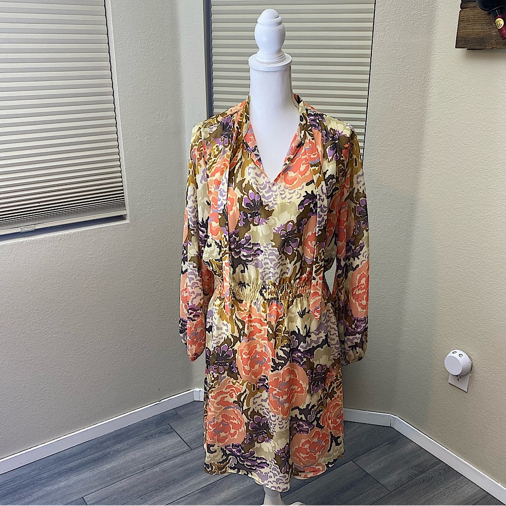 LAUREN RALPH LAUREN • Long Sleeve Sheer Dress